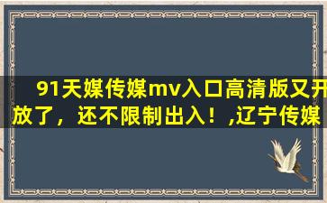 91天媒传媒mv入口高清版又开放了，还不限制出入！,辽宁传媒学院